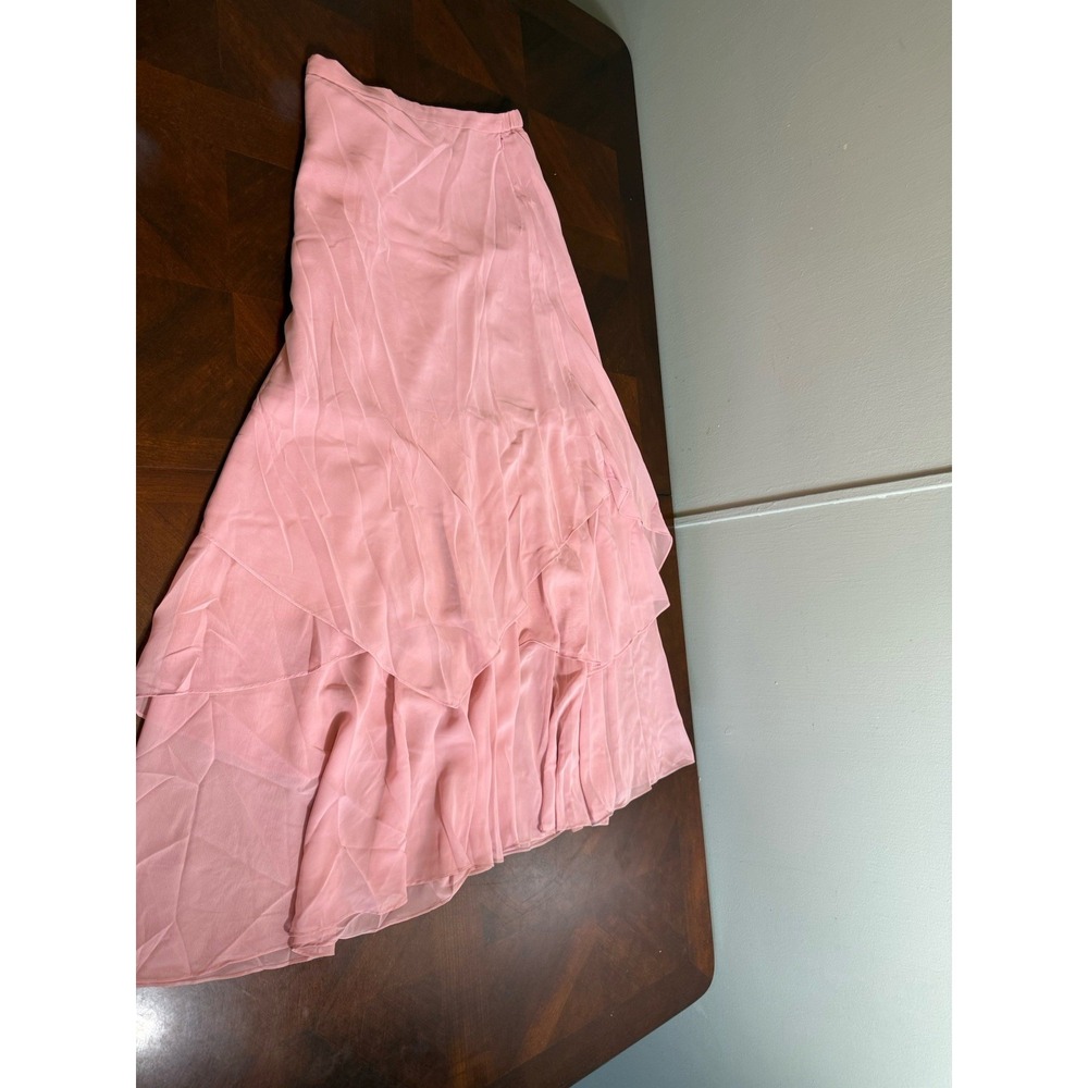 Alfred Angelo Dusty Rose Long Formal Skirt Size 12 Chiffon Overlay‎ Bridesmaid